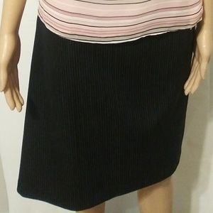 Alia Black Pinstripe Medium length Skirt